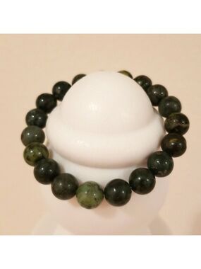 Green jasper stone bracelet ,natural stone.